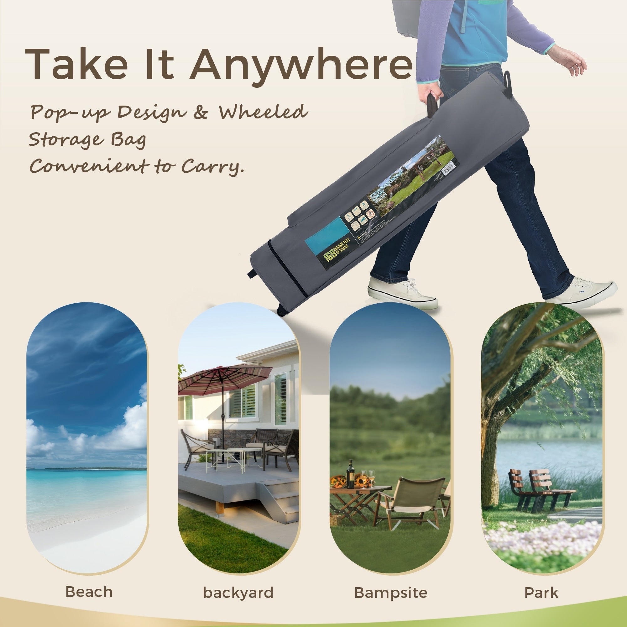 13' x 13' Outdoor Canopy Patio Gazebo Reinforced garden Pop-up Canopy Tentwith Elegant Corner Curtain - 13x13ft