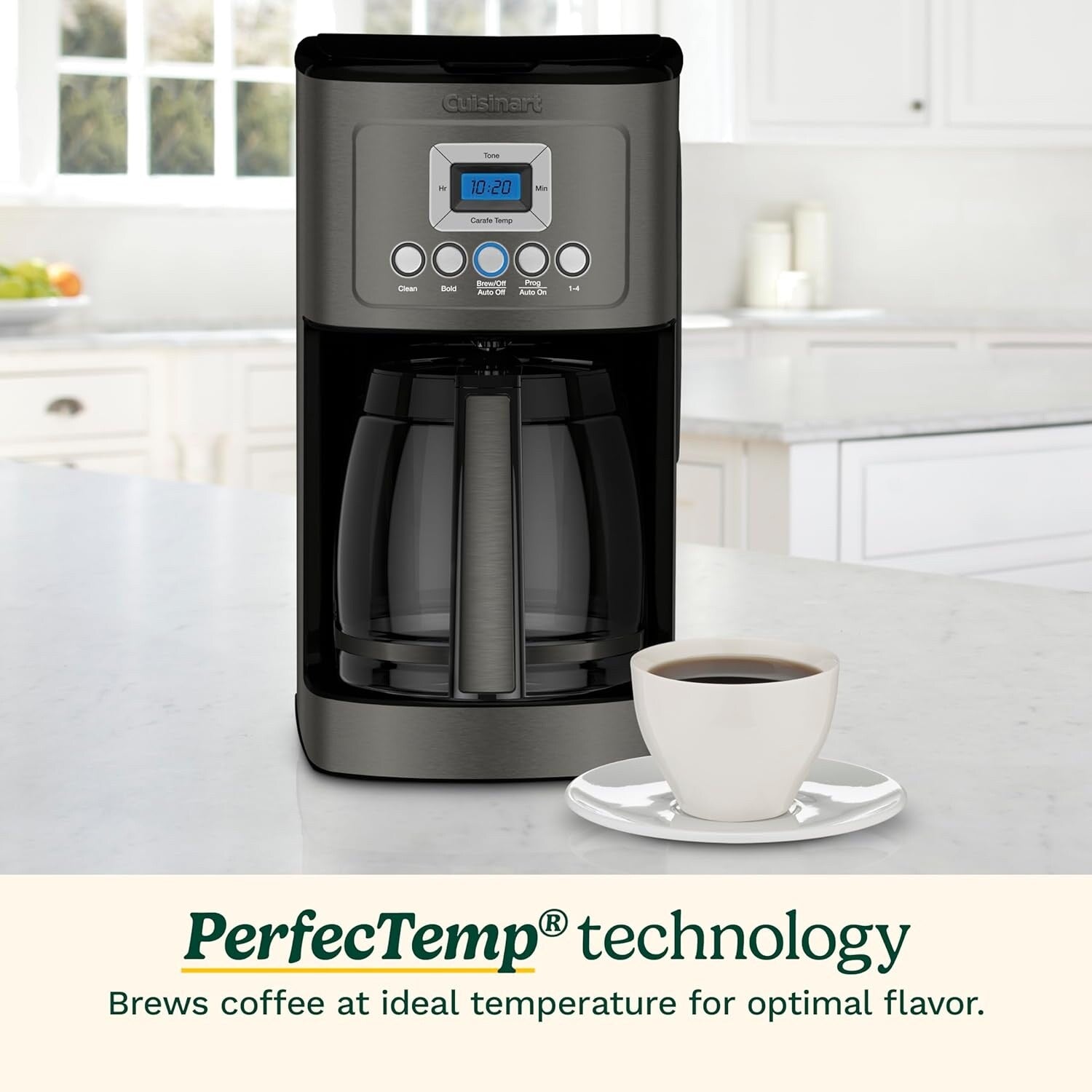 14-Cup Programmable Coffee Maker, Glass Carafe, Brew Strength Control, 1-4 Cup Setting, Black Stainless