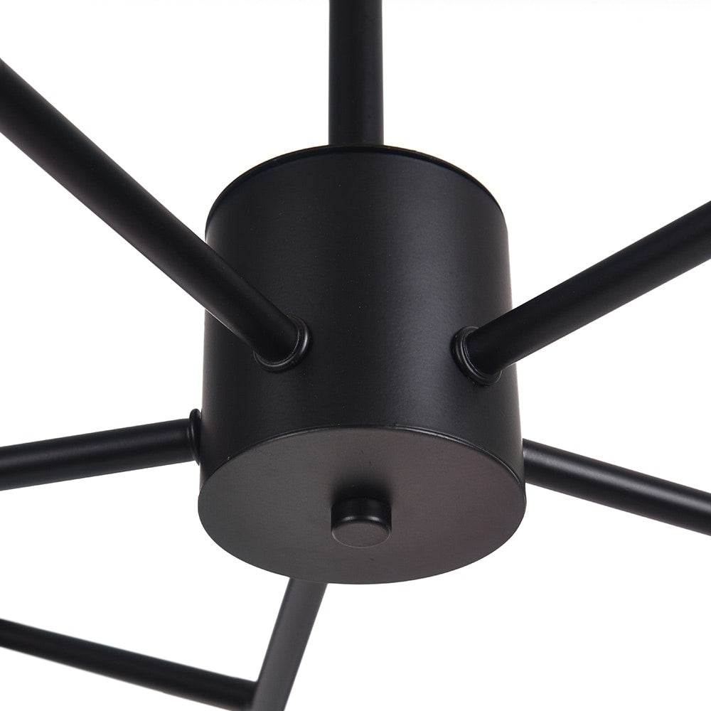 15-Light Modern Linear Sputnik Kitchen Island Light Branch Cluster Glass Globe Bubble Chandelier