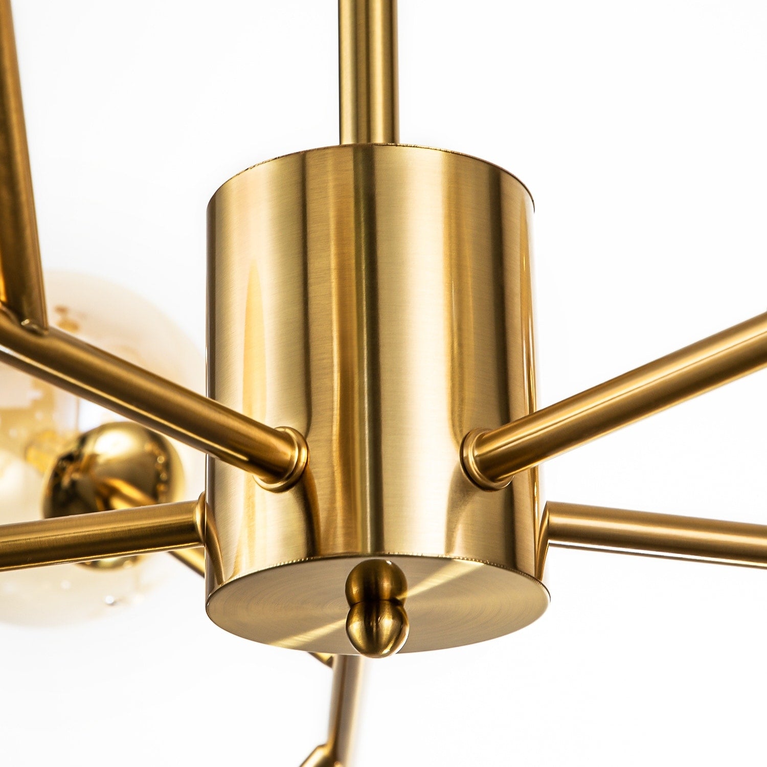 15-Light Modern Linear Sputnik Kitchen Island Light Branch Cluster Glass Globe Bubble Chandelier