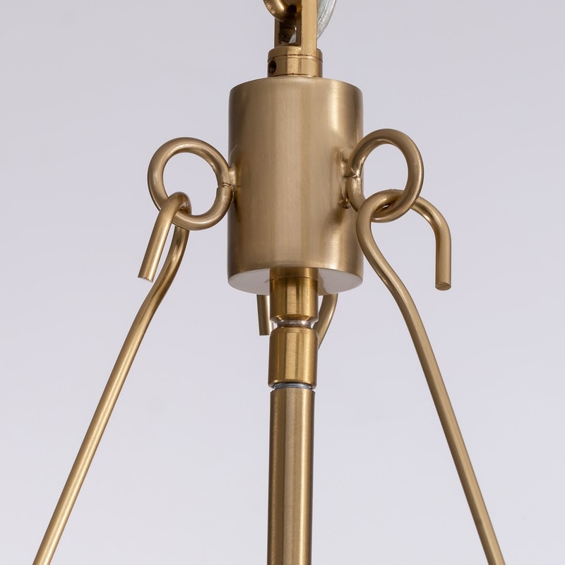 23.6 in. Modern Gold Crystal Chandelier 6-Light Glam Drum Pendant Light for Kitchen Island Dining Room