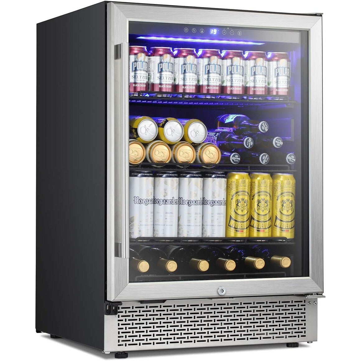 24 Inch Beverage Refrigerator Buit-in Wine Cooler Mini Fridge