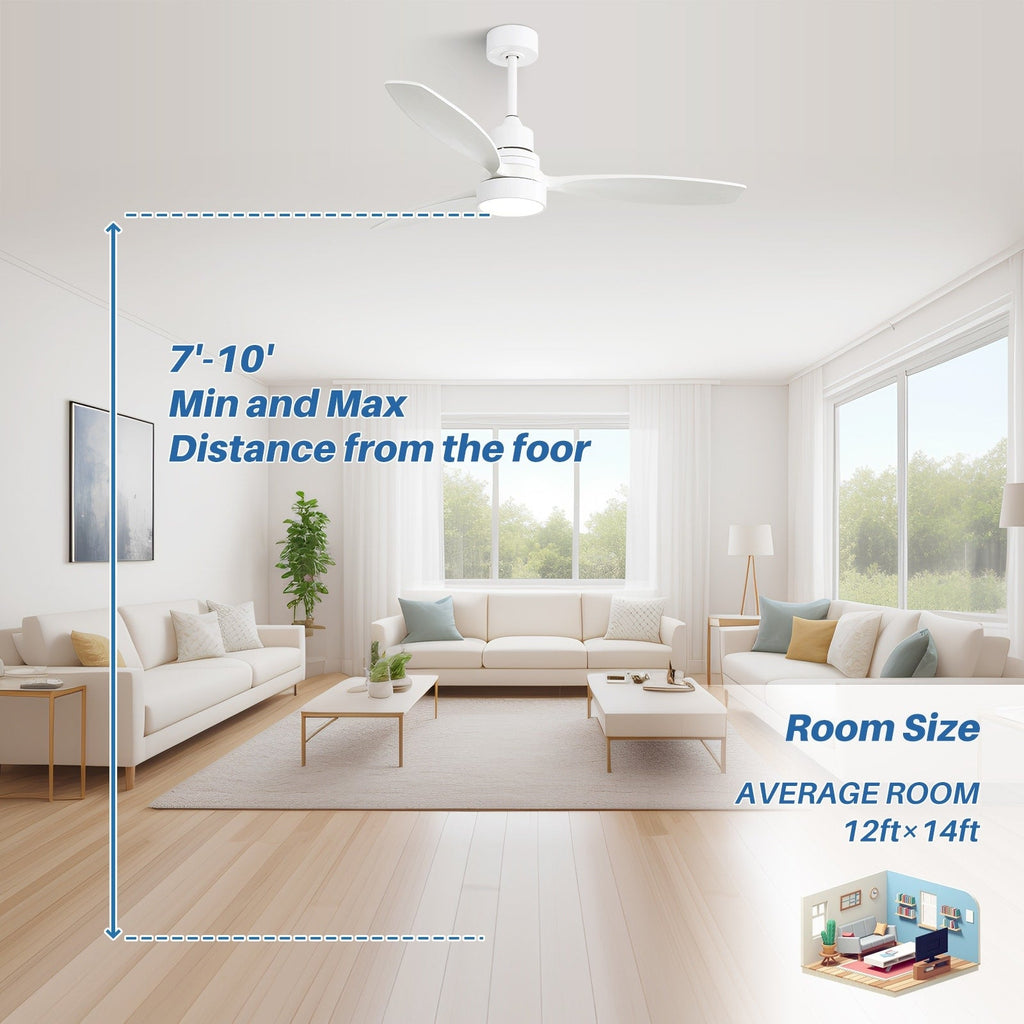 48 and 52 Integrated LED Ceiling Fan with Light and Remote, Reversible DC Motor