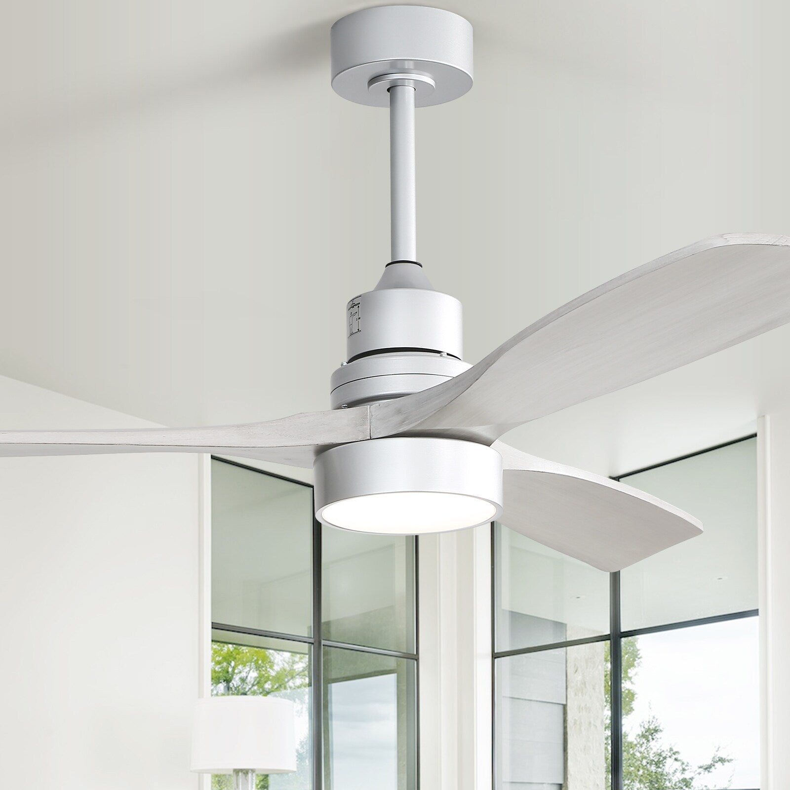 48 and 52 Integrated LED Ceiling Fan with Light and Remote, Reversible DC Motor