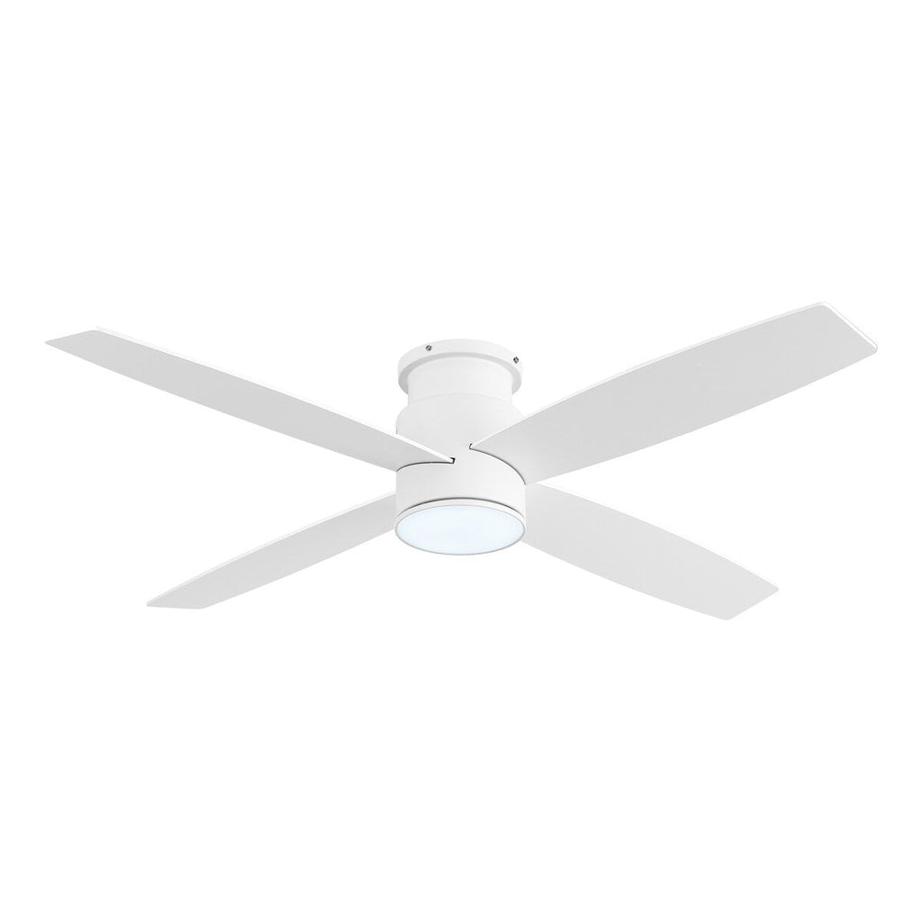 WINGBO 44/52 Inch Flush Mount DC Ceiling Fan with Lights and Remote, 4 Reversible Blades