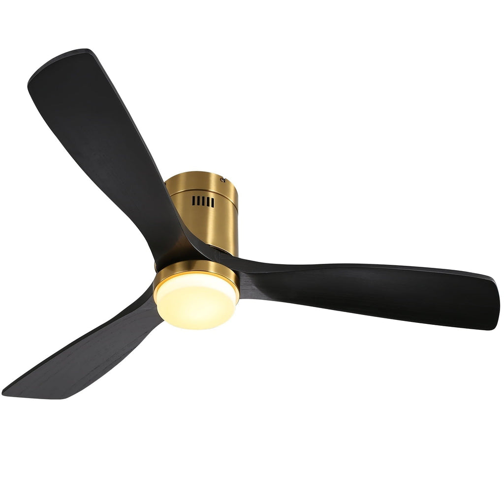 Sofucor 52 Inch Flush Mount Ceiling Fan with Remote, Reversible Motor,Integrated Light Optional