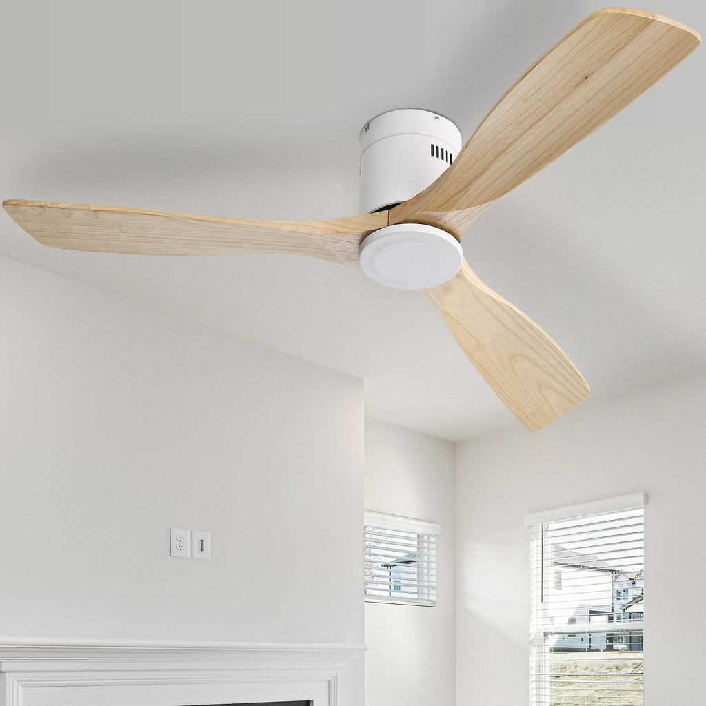 Sofucor 52 Inch Flush Mount Ceiling Fan with Remote, Reversible Motor,Integrated Light Optional