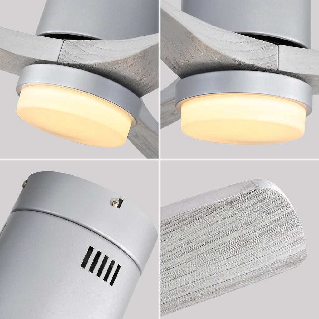 Sofucor 52 Inch Flush Mount Ceiling Fan with Remote, Reversible Motor,Integrated Light Optional