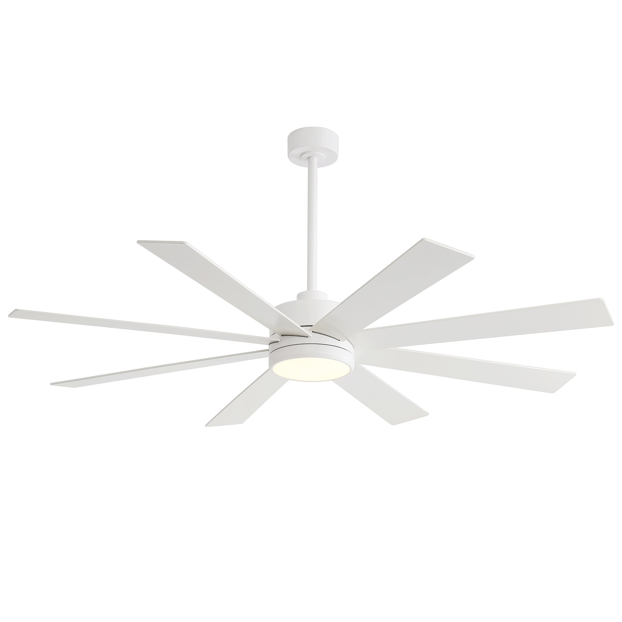 65 Inch 8-Blade Black LED Ceiling Fan with Light and Remote
