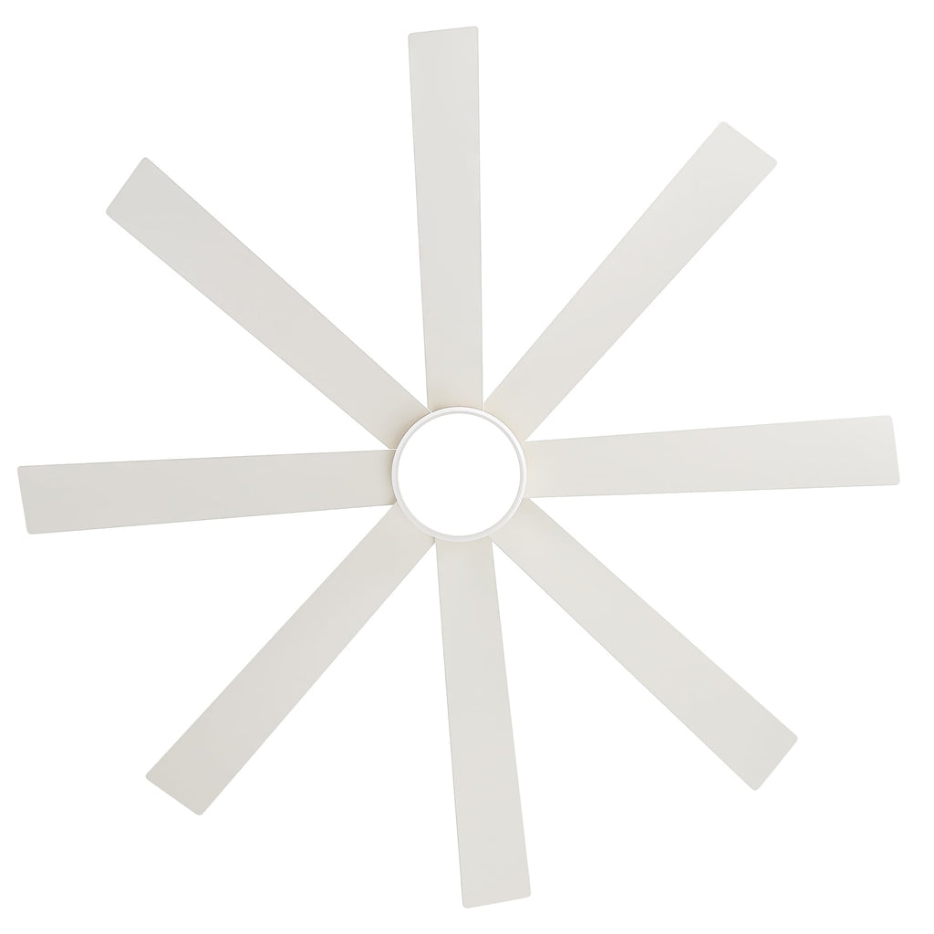 65 Inch 8-Blade Black LED Ceiling Fan with Light and Remote