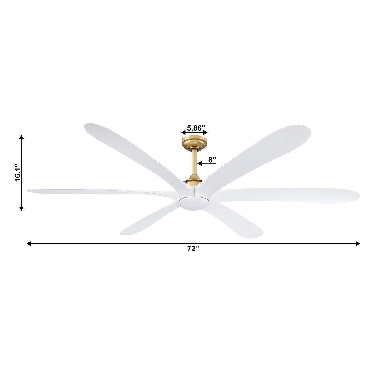 72-inch Driftwood 6-Blade Large DC Ceiling Fan with Light and Remote