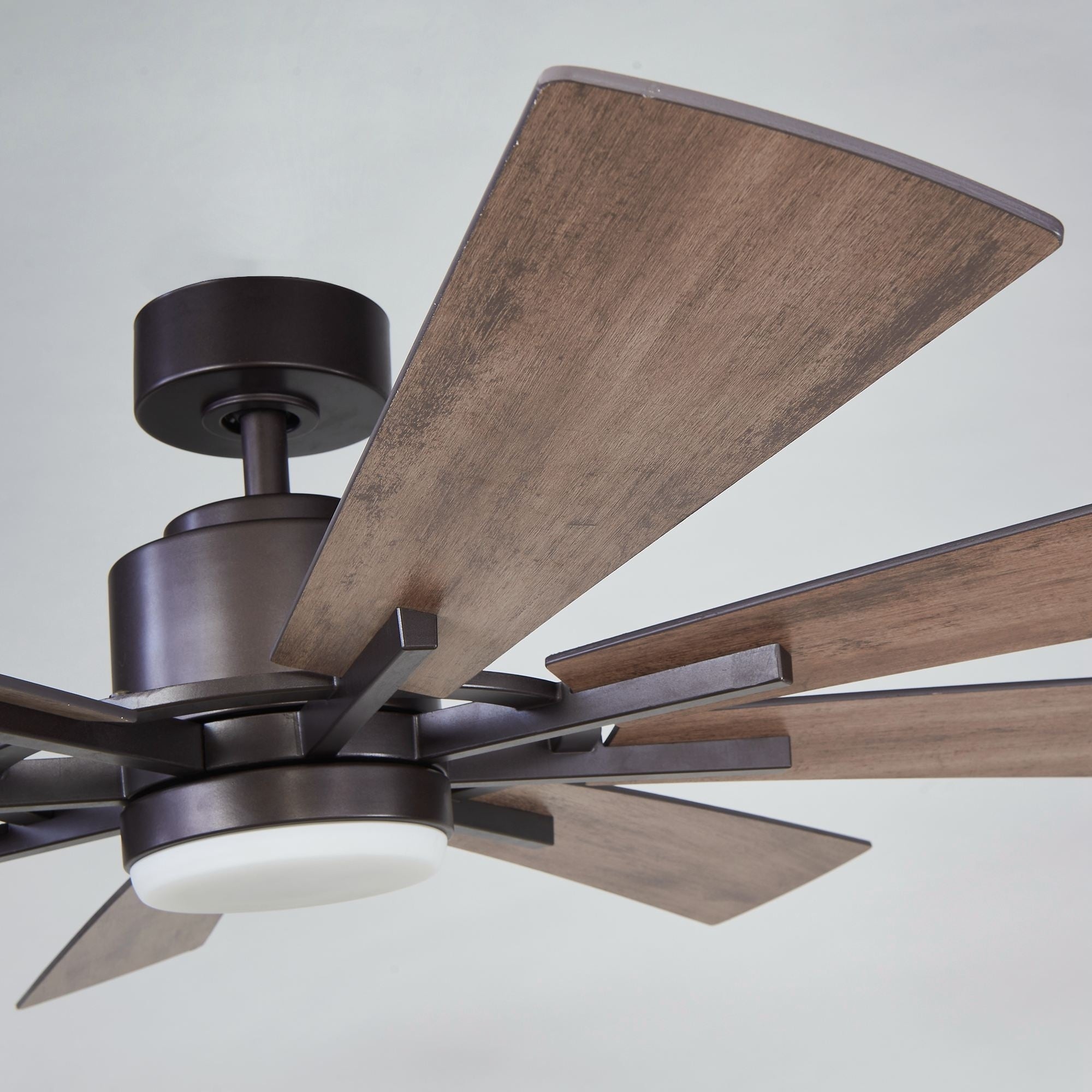 60 Oil-rubbed Bronze Large Windmill Ceiling Fan with Light and Remote - 60 Inches