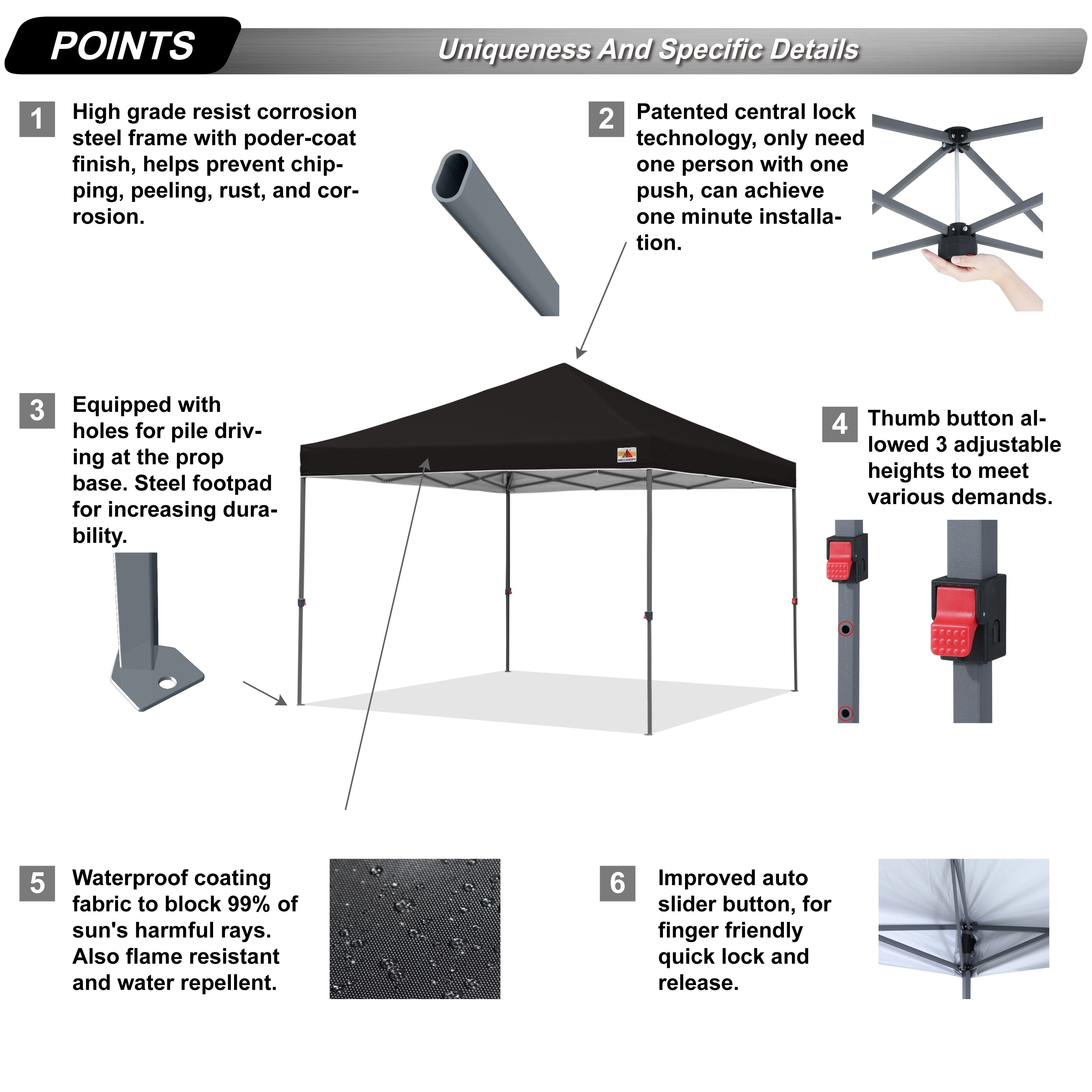 ABCCANOPY Durable Easy Pop up Canopy Tent Outdoor canopy tent