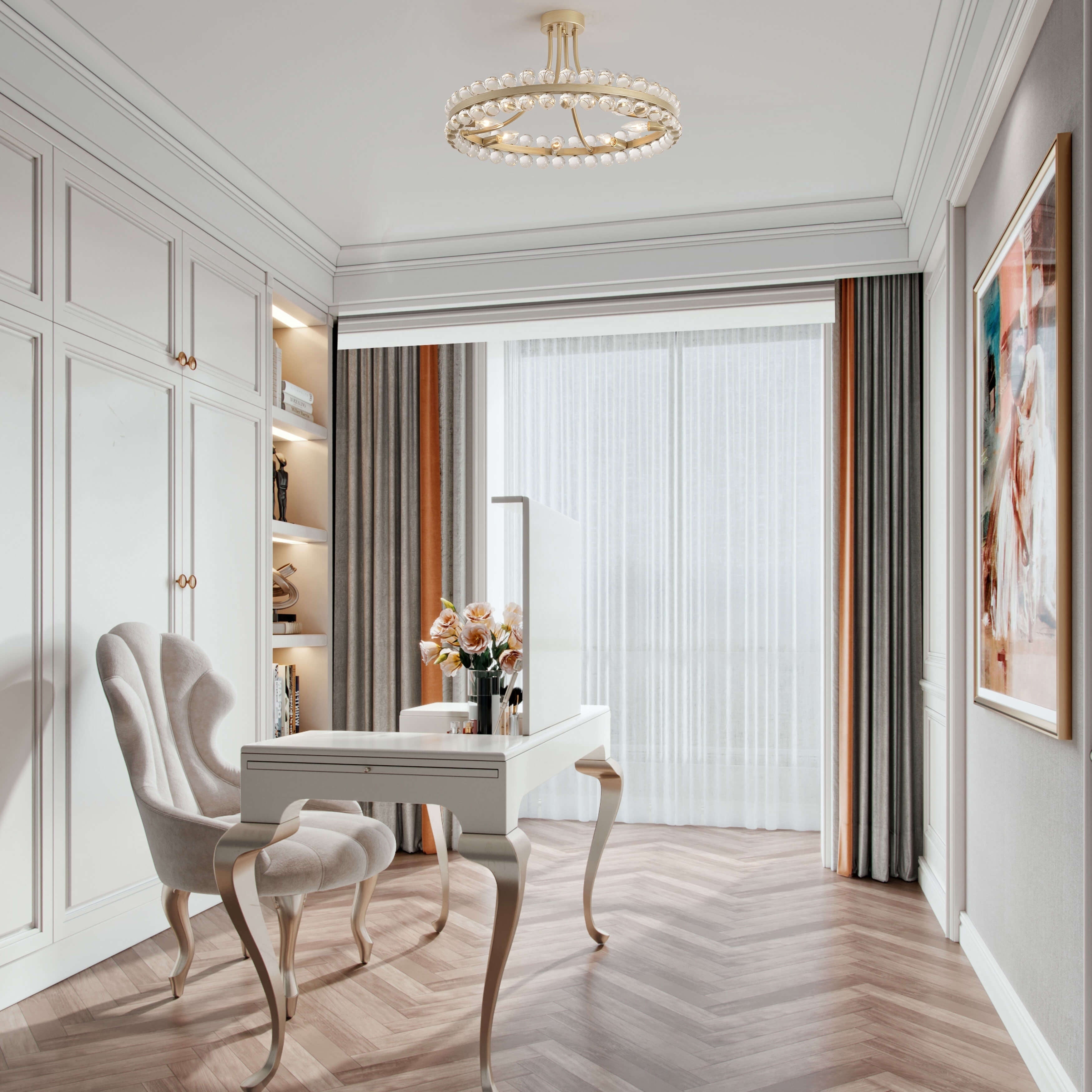 Elvira 8-Light Wagon Wheel Crystal Semi-Flush Mount