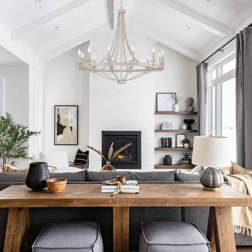 Fidenza 12-light Modern Farmhouse Empire Wagon Wheel Chandelier with UL - D40'' * H135''