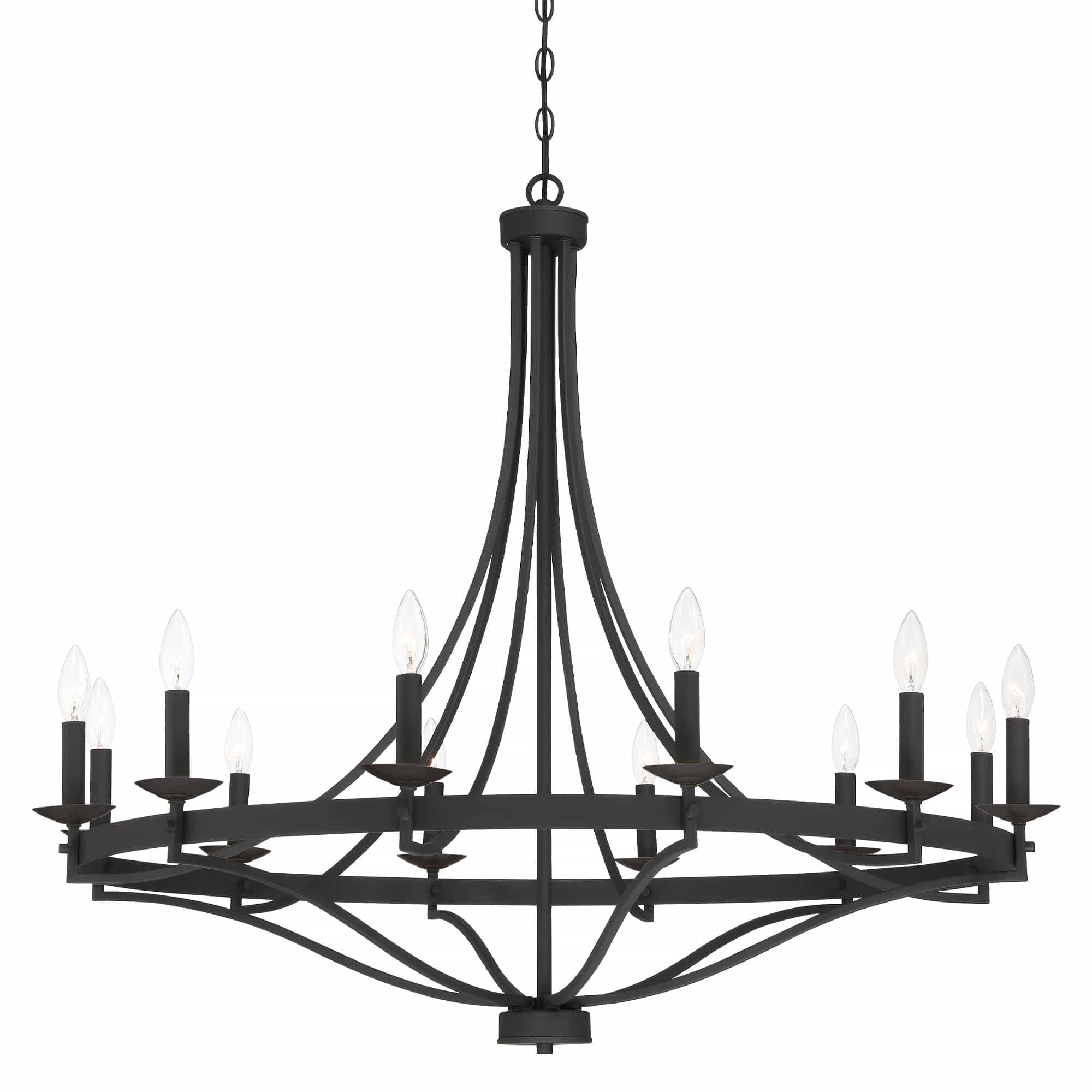 Fidenza 12-light Modern Farmhouse Empire Wagon Wheel Chandelier with UL - D40'' * H135''