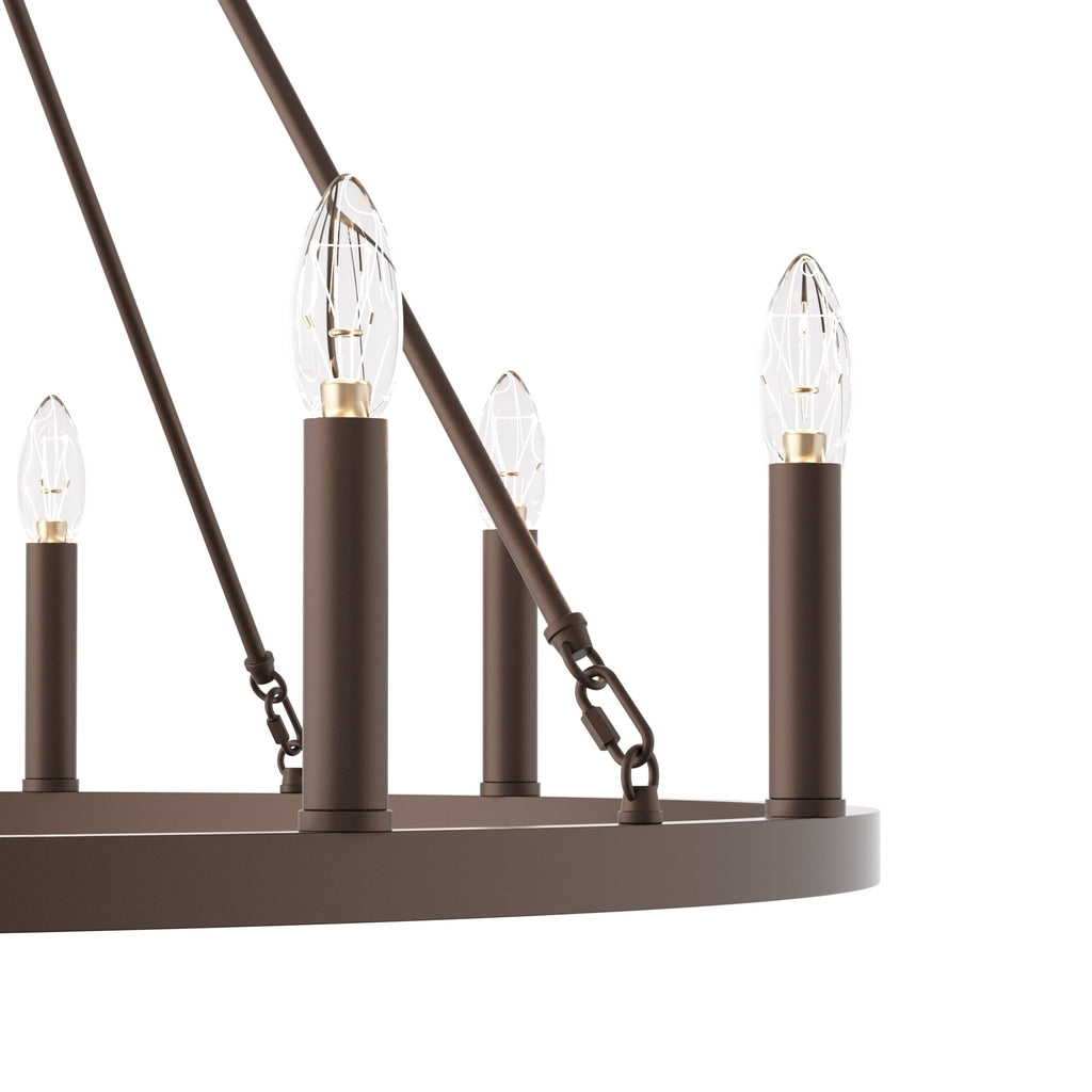 Acroma 12-light Farmhouse 40In Wagon Wheel Chandelier with UL - 40'' D x 138'' H