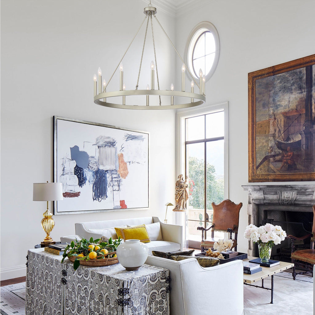 Acroma 12-light Farmhouse 40In Wagon Wheel Chandelier with UL - 40'' D x 138'' H