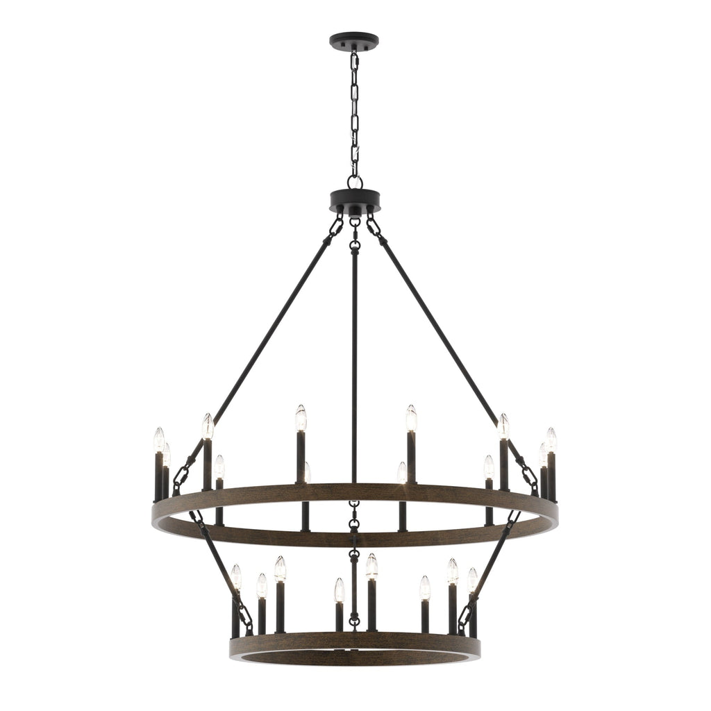 Acroma 20-light Modern Farmhouse 40In Round Wagon Wheel Chandelier with UL