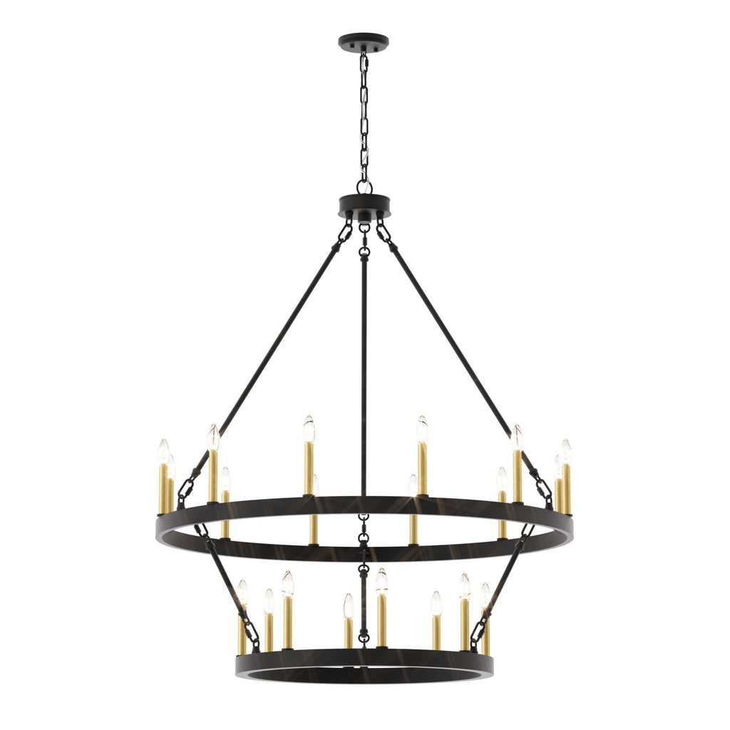Acroma 20-light Modern Farmhouse 40In Round Wagon Wheel Chandelier with UL