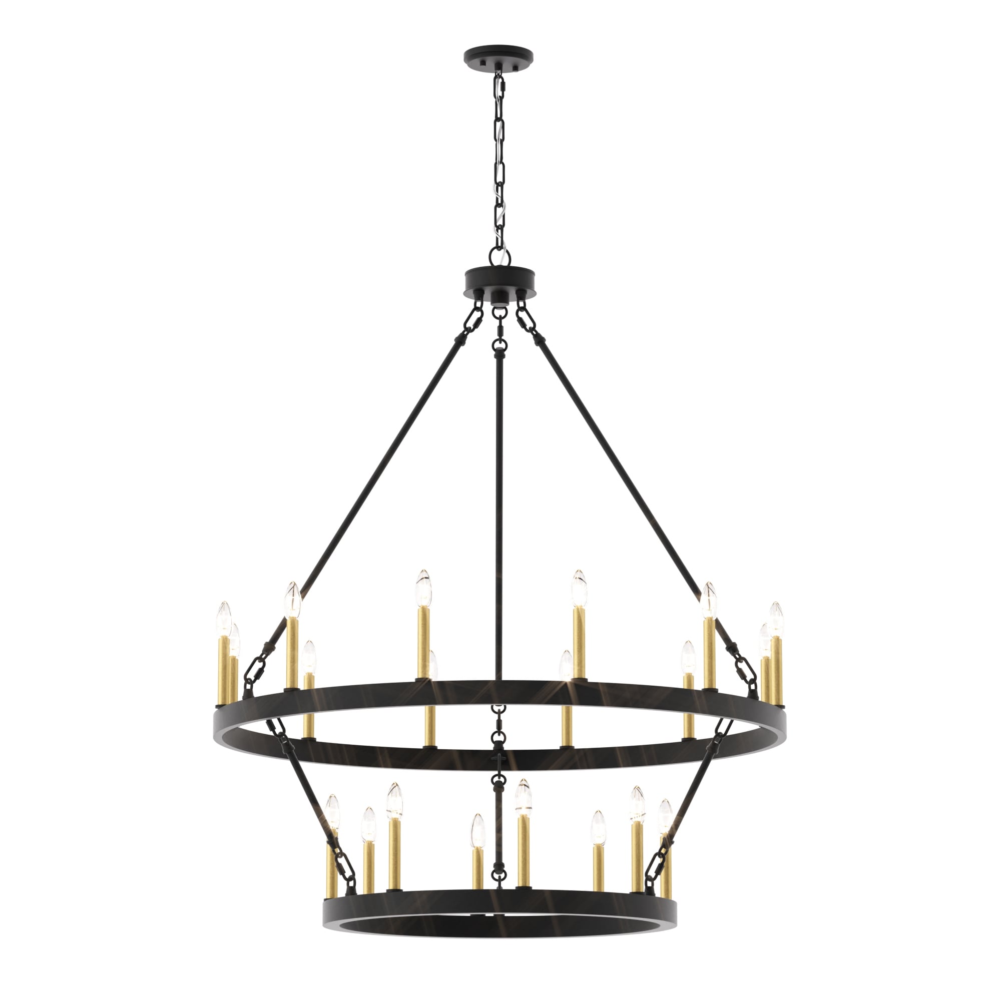 Acroma 20-light Modern Farmhouse 40In Round Wagon Wheel Chandelier with UL