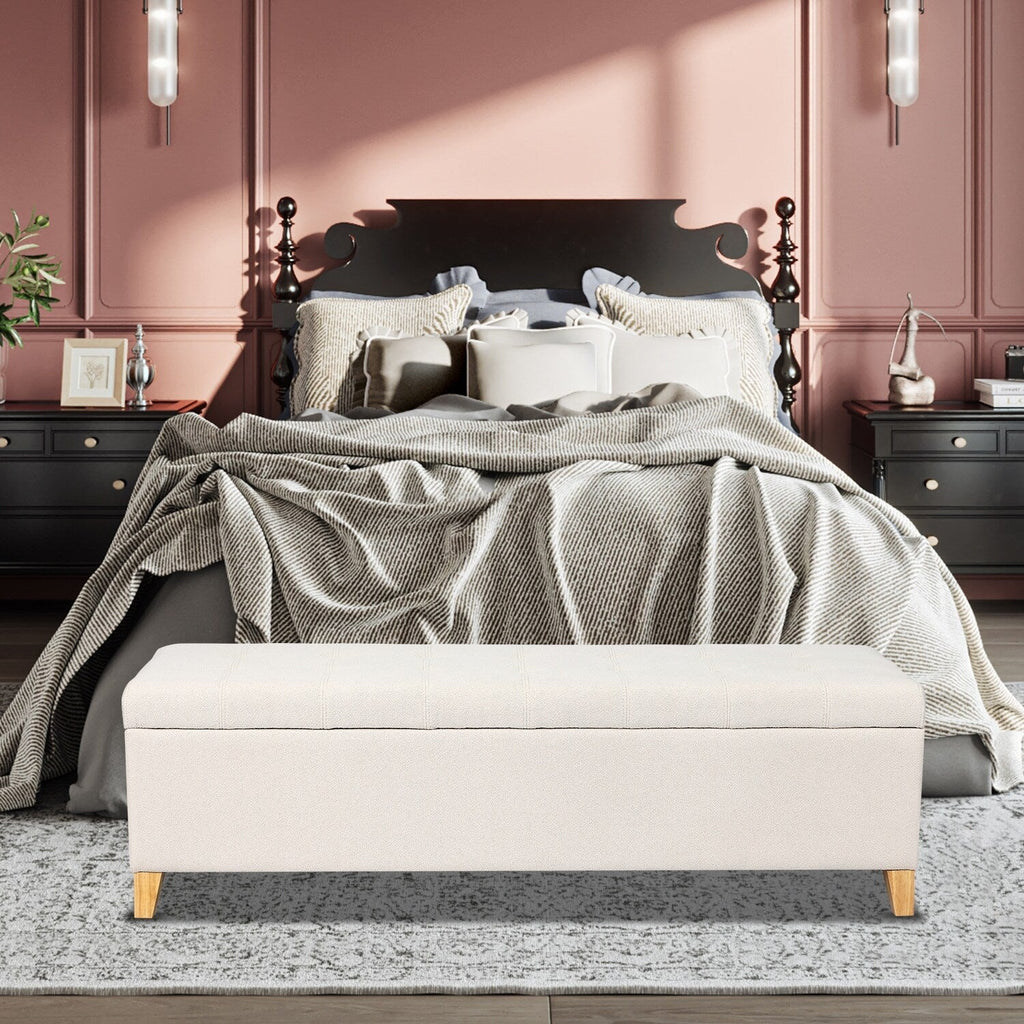 Adeco 50 Bonded Leather Storage Ottoman Bench