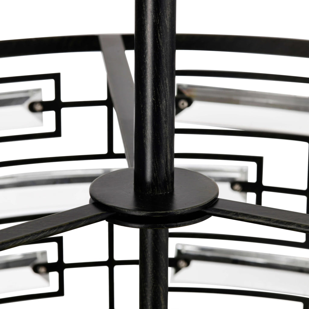 Anita Drum Shade Chandelier with Clear Glass Prism