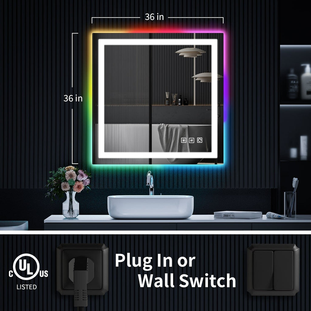 Anti-Fog RGB Backlit & LED Frontlit Bathroom Mirror