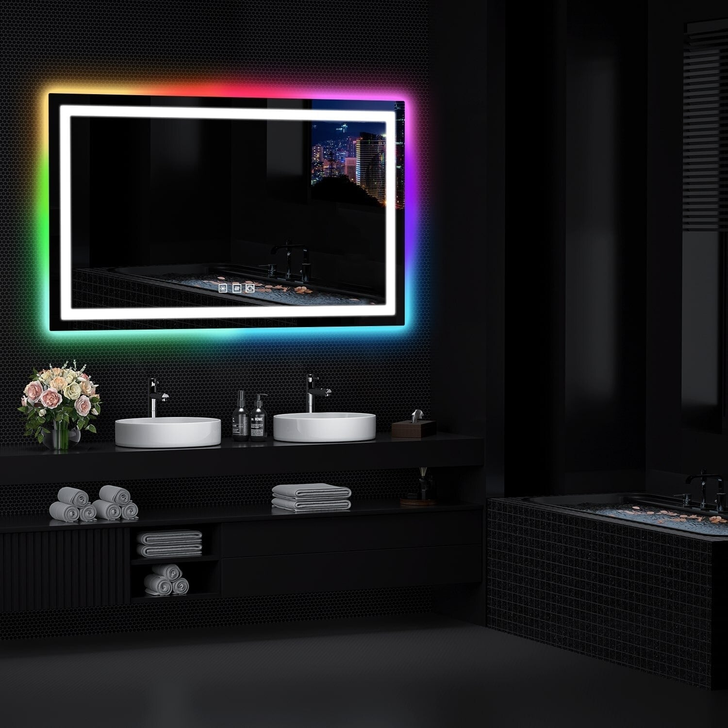 Anti-Fog RGB Backlit & LED Frontlit Bathroom Mirror