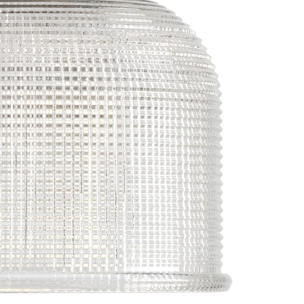 Archie Collection Three-Light Polished Chrome Clear Double Prismatic Glass Coastal Bath Vanity Light - 8.75 x 26.25 x 7.25