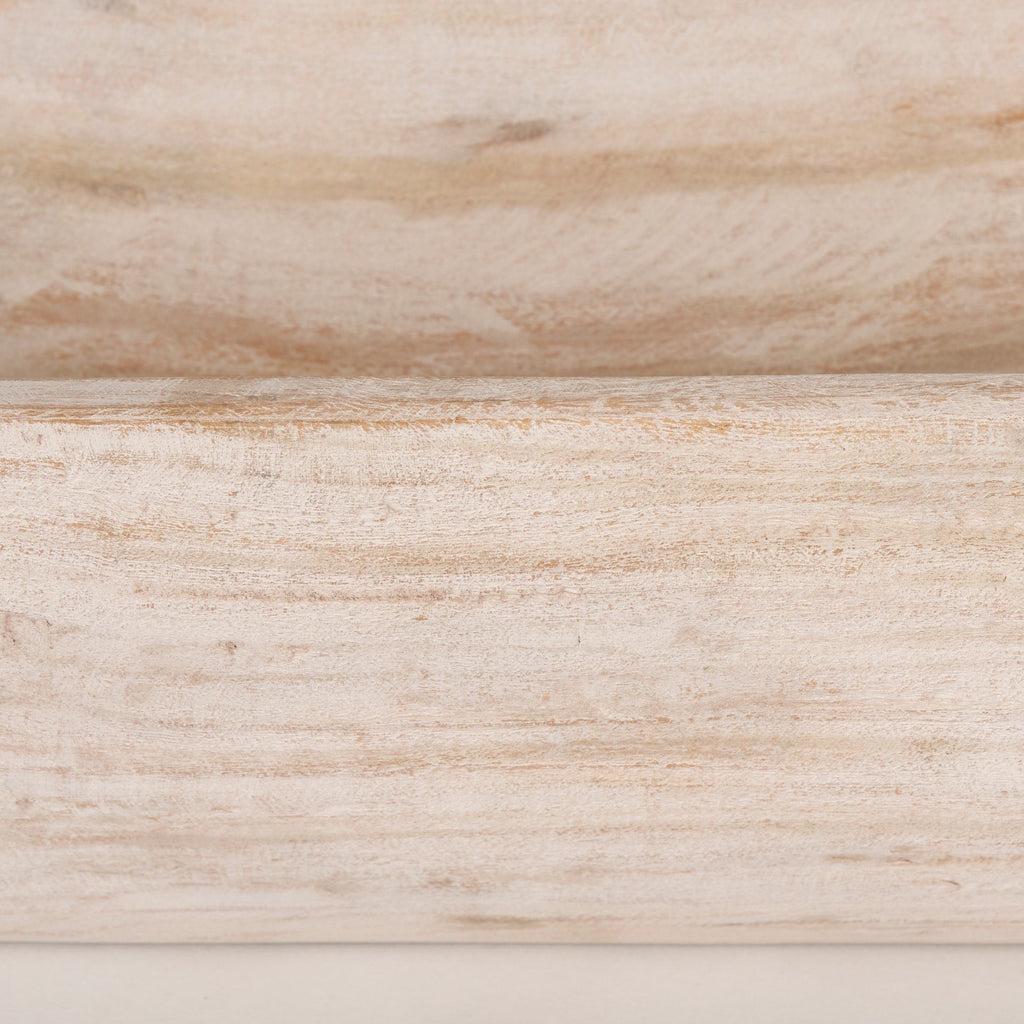 Athena Extra Large Oblong Black-Brown Reclaimed Wood Bowl - 26.0L x 10.0W x 7.0H