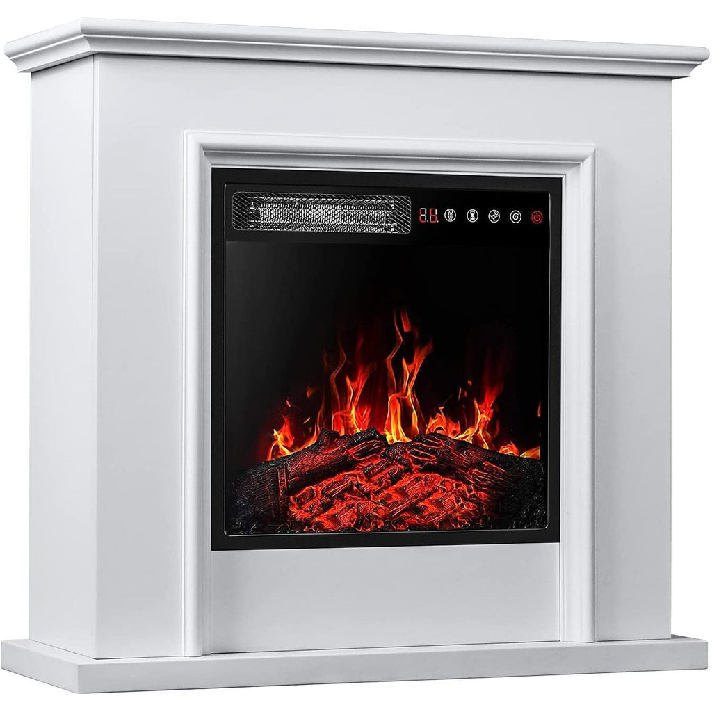 BOSSIN 43 Electric Fireplace with Mantel, 23 inch Electric Fireplace Insert,Freestanding TV Stand with Fireplace Wooden Firebox