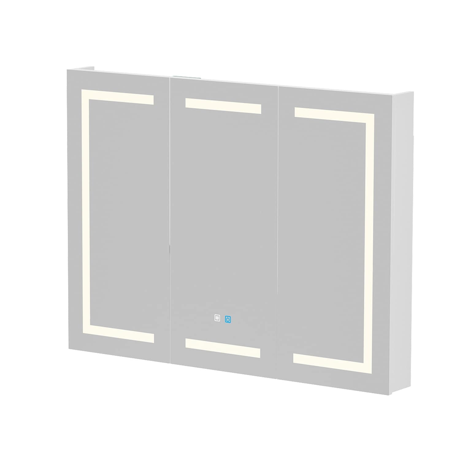 Bathroom Medicine Cabinet LED Mirror Anti-Fog 6000K Wall Cabinet White