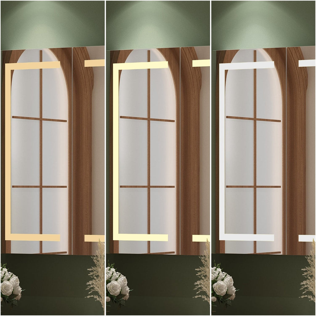 Bathroom Medicine Cabinet LED Mirror Anti-Fog 6000K Wall Cabinet White