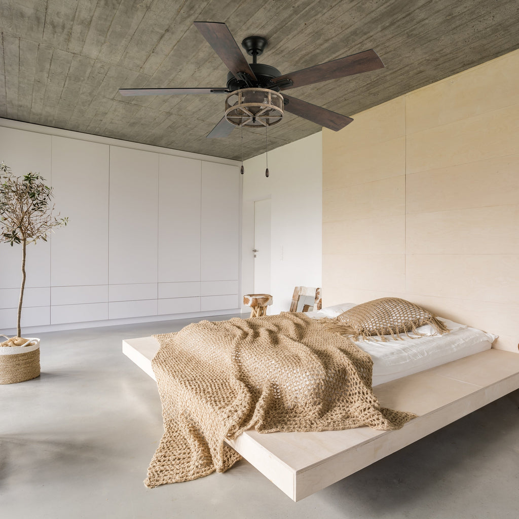 52 Carbon Loft Brushed Metal Farmhouse LED Ceiling Fan