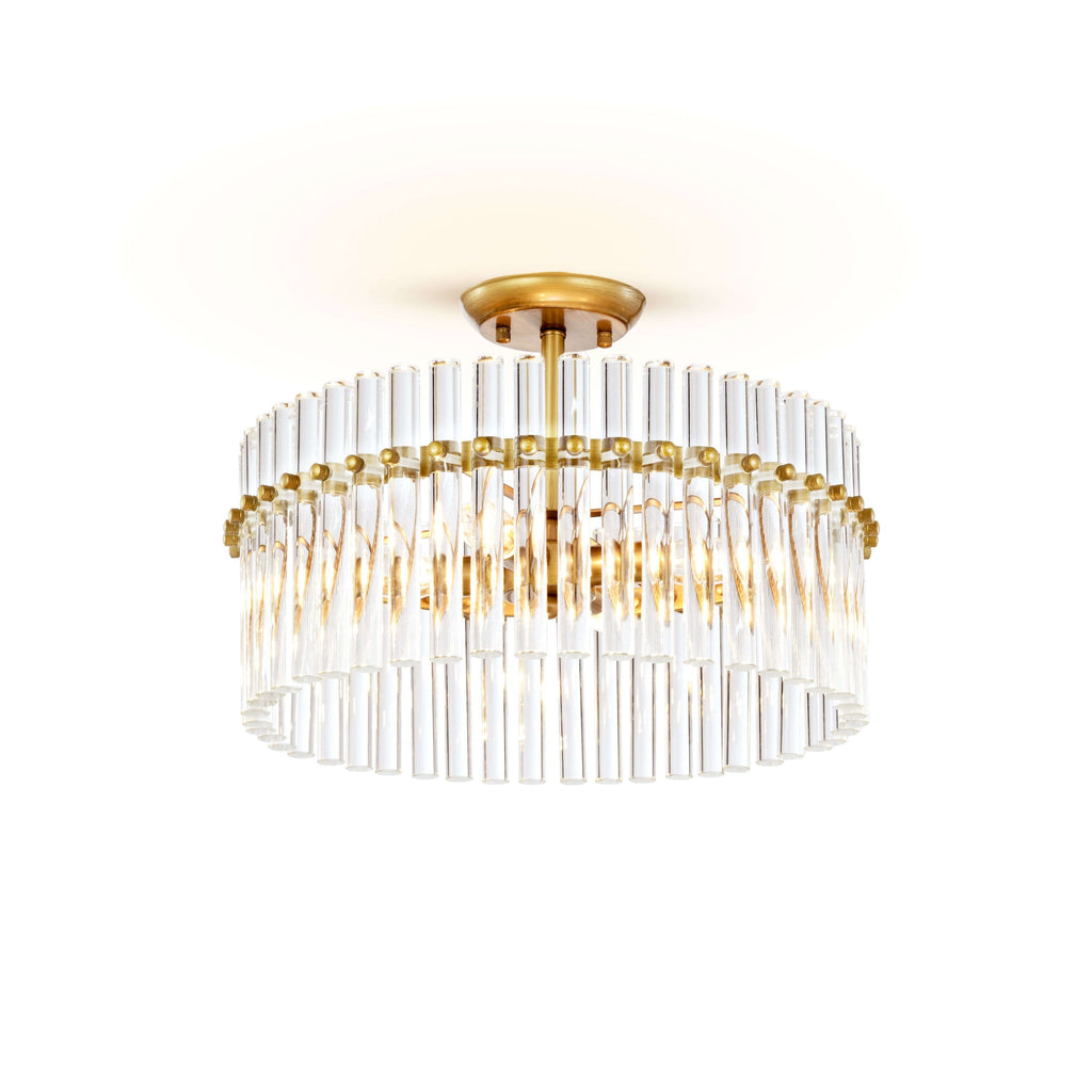 Casandra 4-light Brushed Brass Crystal Flush Mount