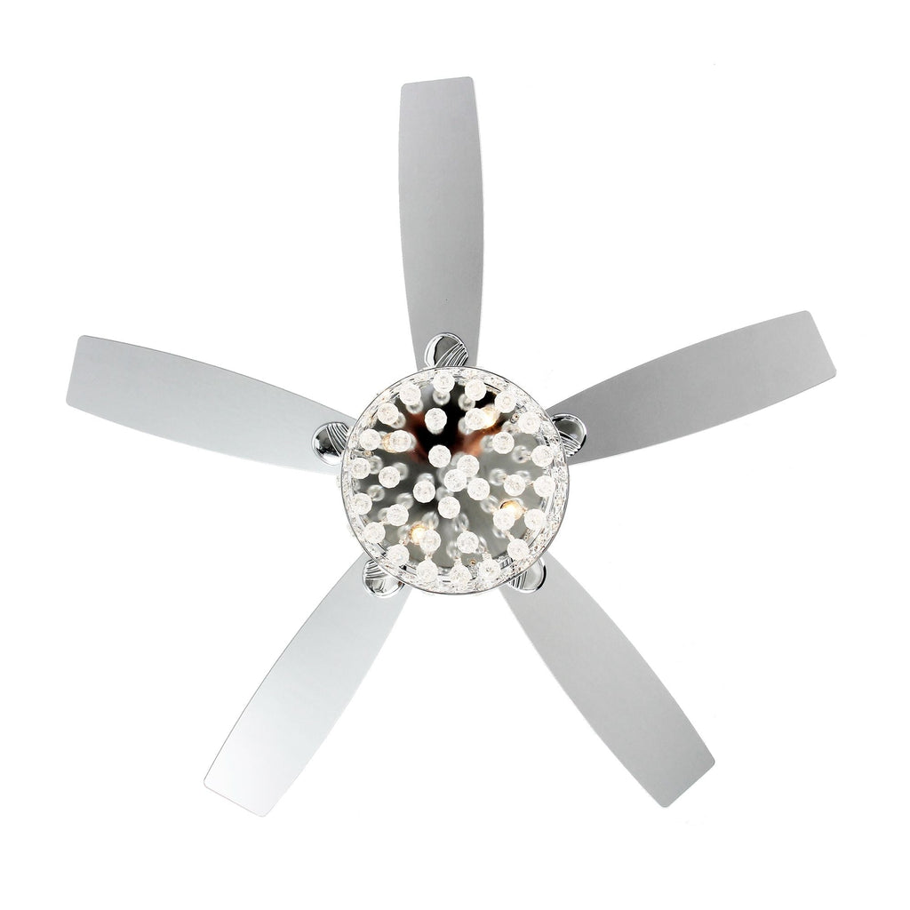 Chrome/ Crystal 4-light Chandelier/ Ceiling Fan with Remote