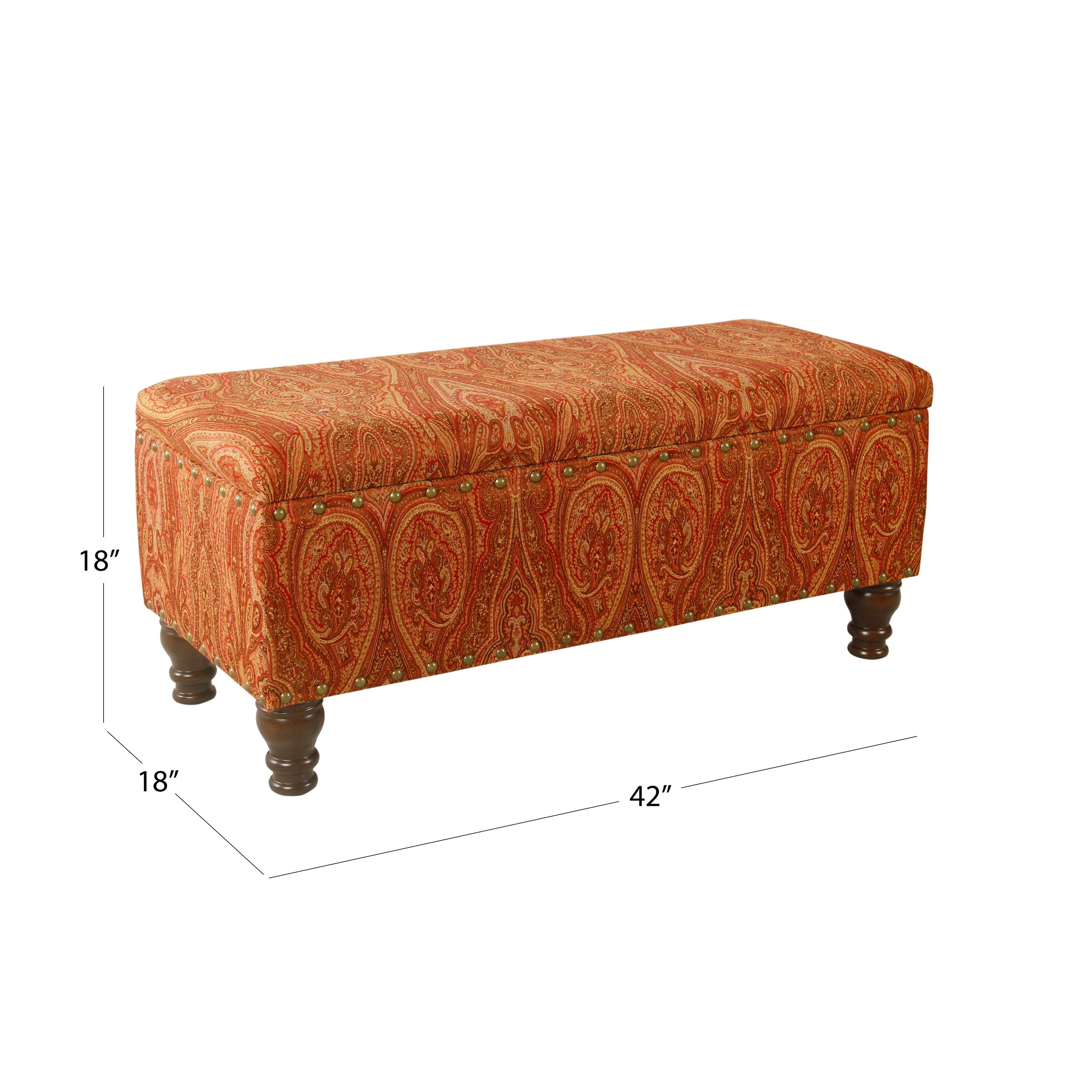 Copper Grove Muscari Upholstered Storage Bench with Nailhead Trim