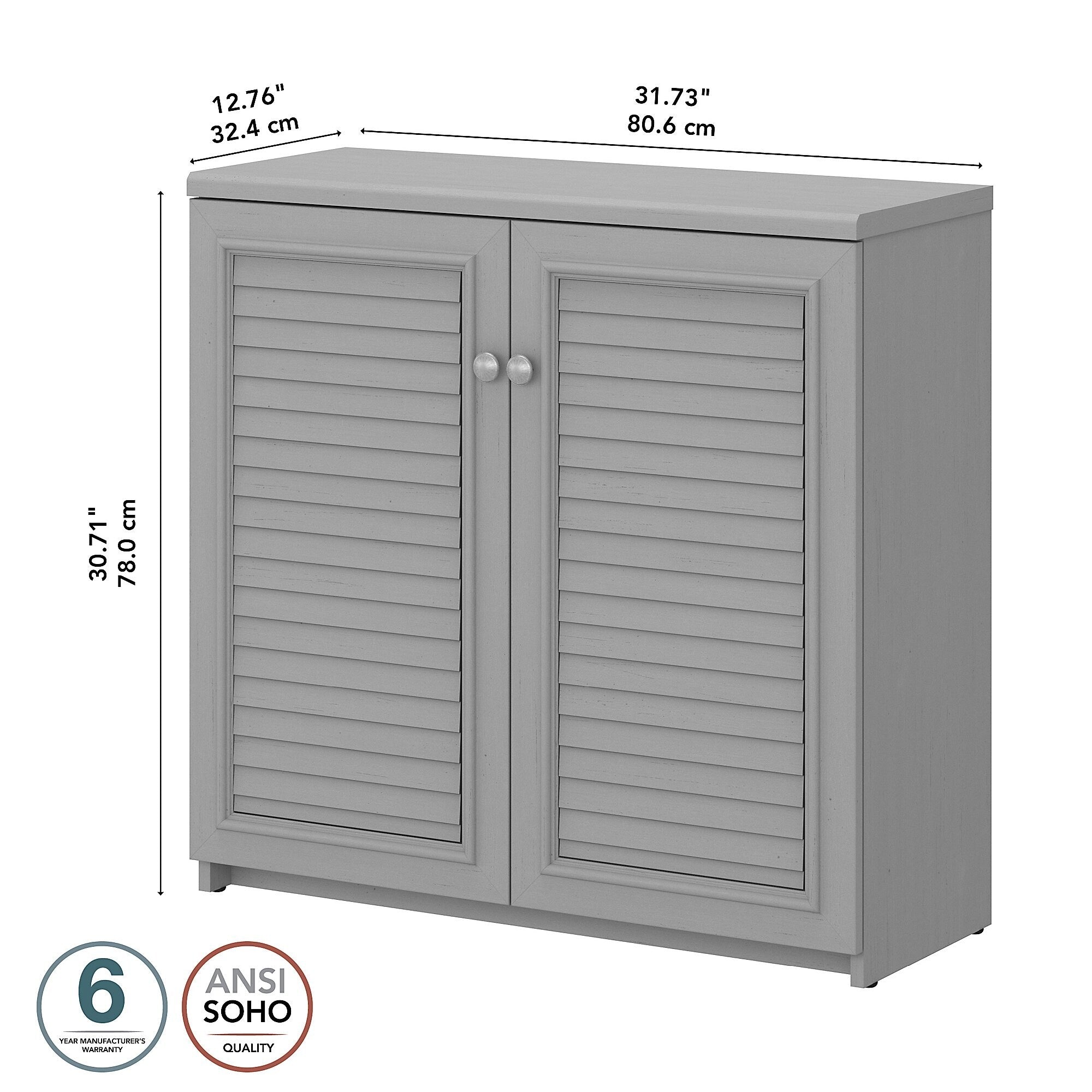 Fairview Storage Cabinet with Doors and Shelves by Bush Furniture - 31.73L x 12.76W x 30.71H