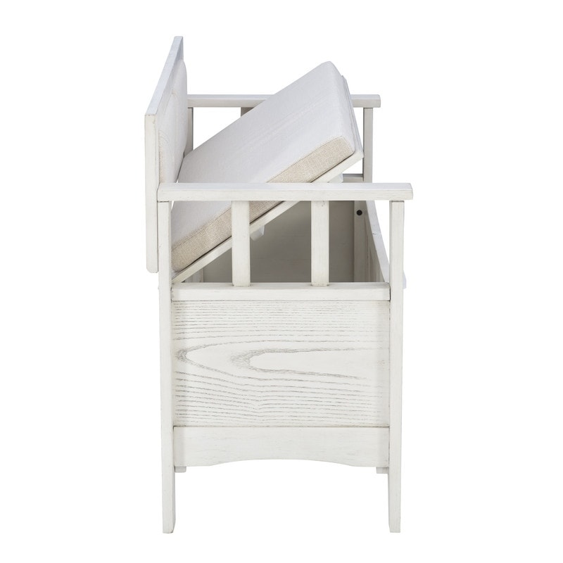 Dahlia Wood Flip Top Storage Entryway Bench