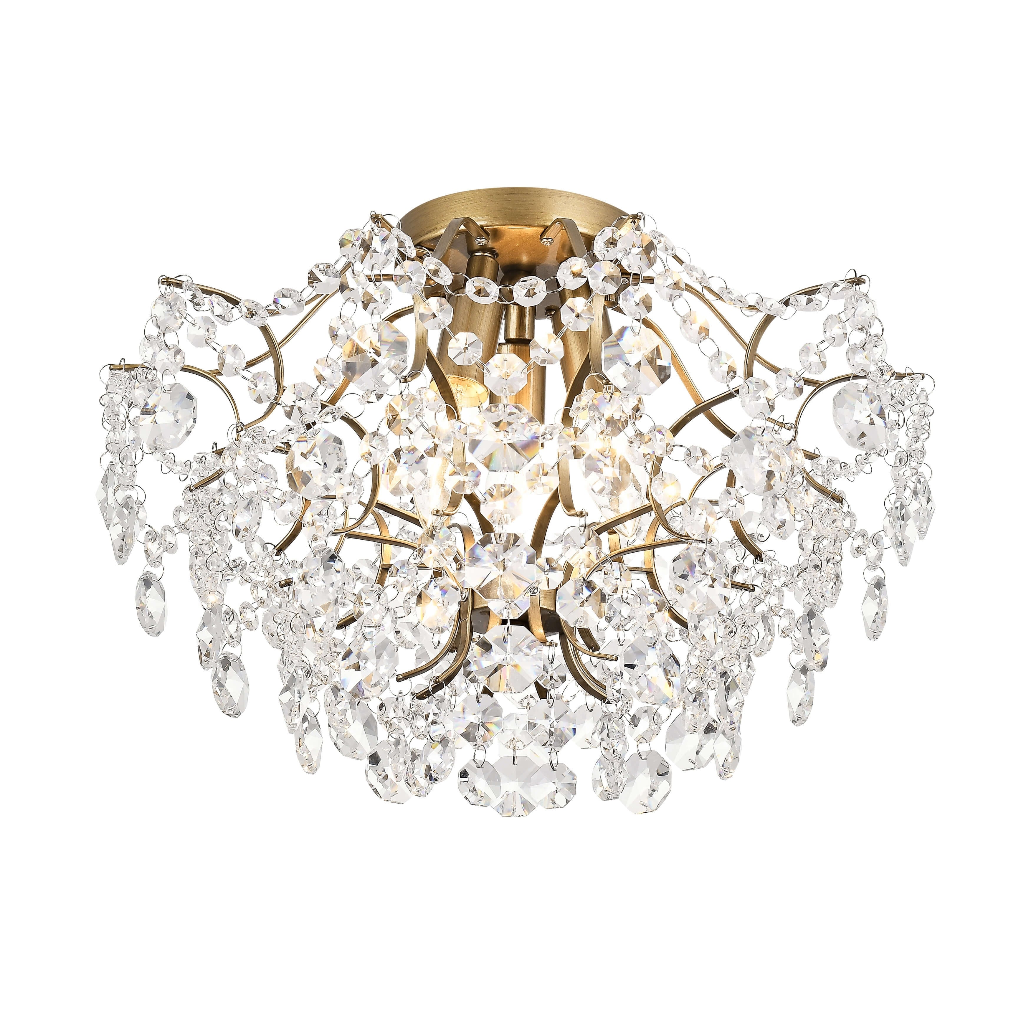 Dalia Elegant Indoor 3-light Crystal Flush Mount