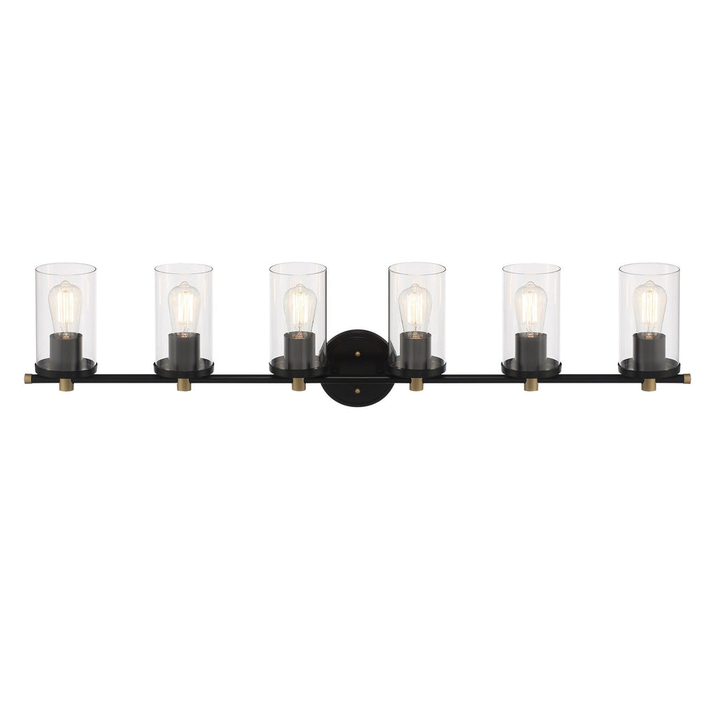 Decatur 6-light Modern Farmhouse Black/ Gold Bathroom Vanity Light with UL Certified