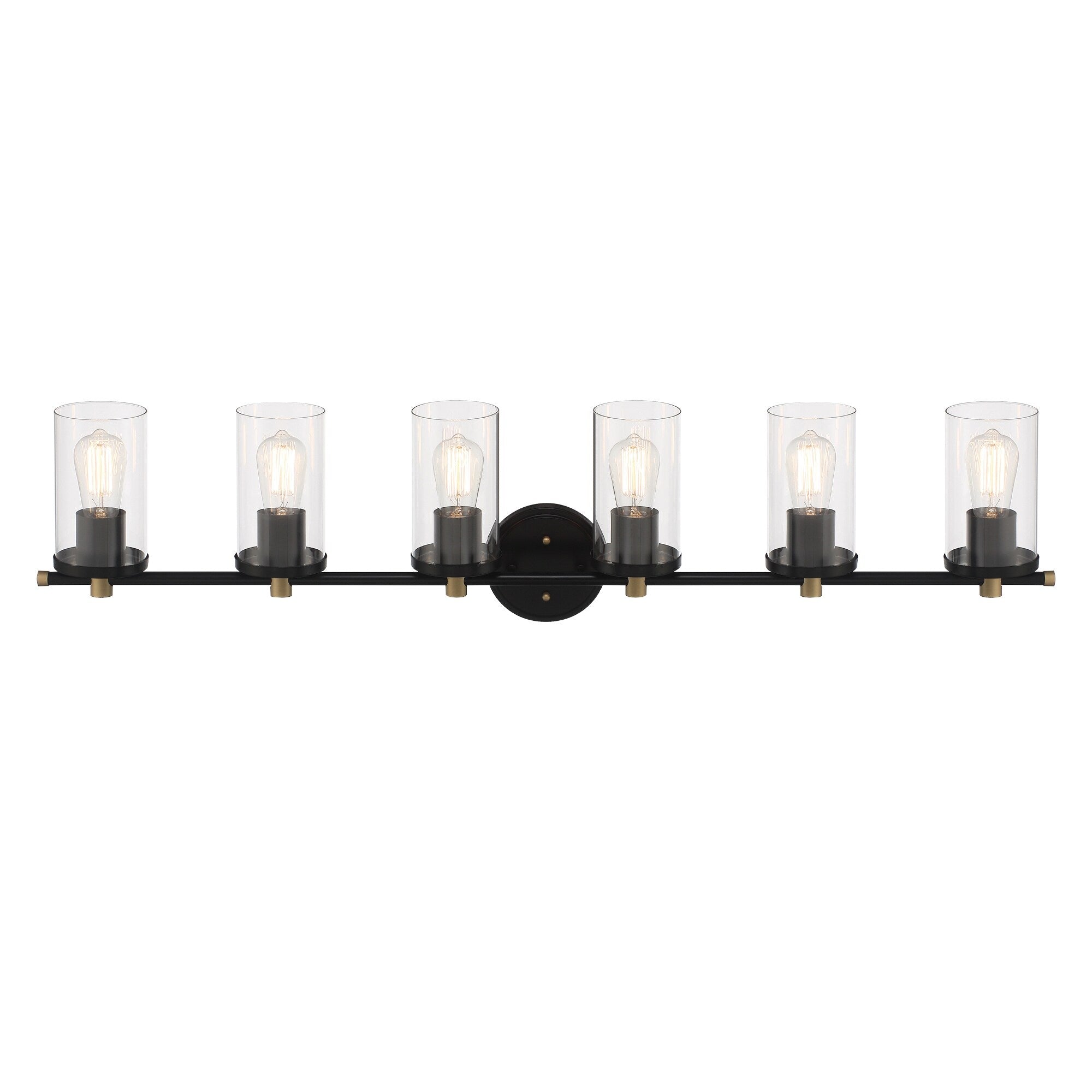 Decatur 6-light Modern Farmhouse Black/ Gold Bathroom Vanity Light with UL Certified