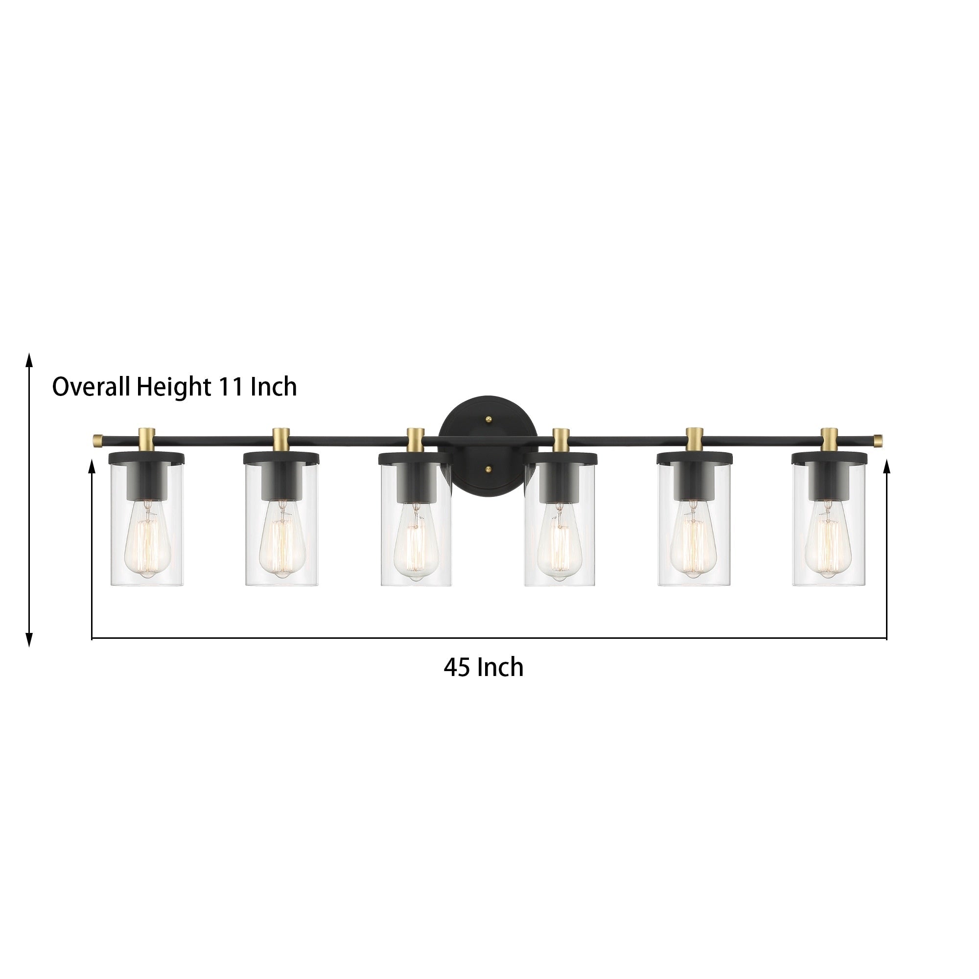 Decatur 6-light Modern Farmhouse Black/ Gold Bathroom Vanity Light with UL Certified