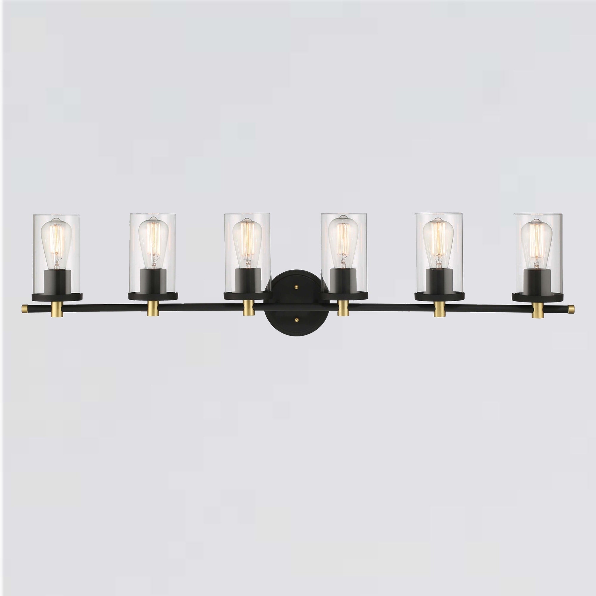 Decatur 6-light Modern Farmhouse Black/ Gold Bathroom Vanity Light with UL Certified