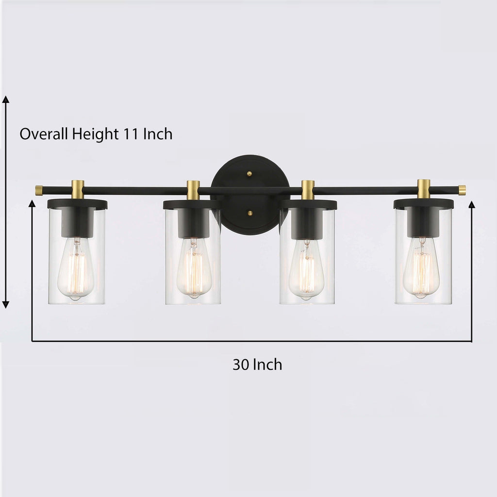 Decatur 6-light Modern Farmhouse Black/ Gold Bathroom Vanity Light with UL Certified