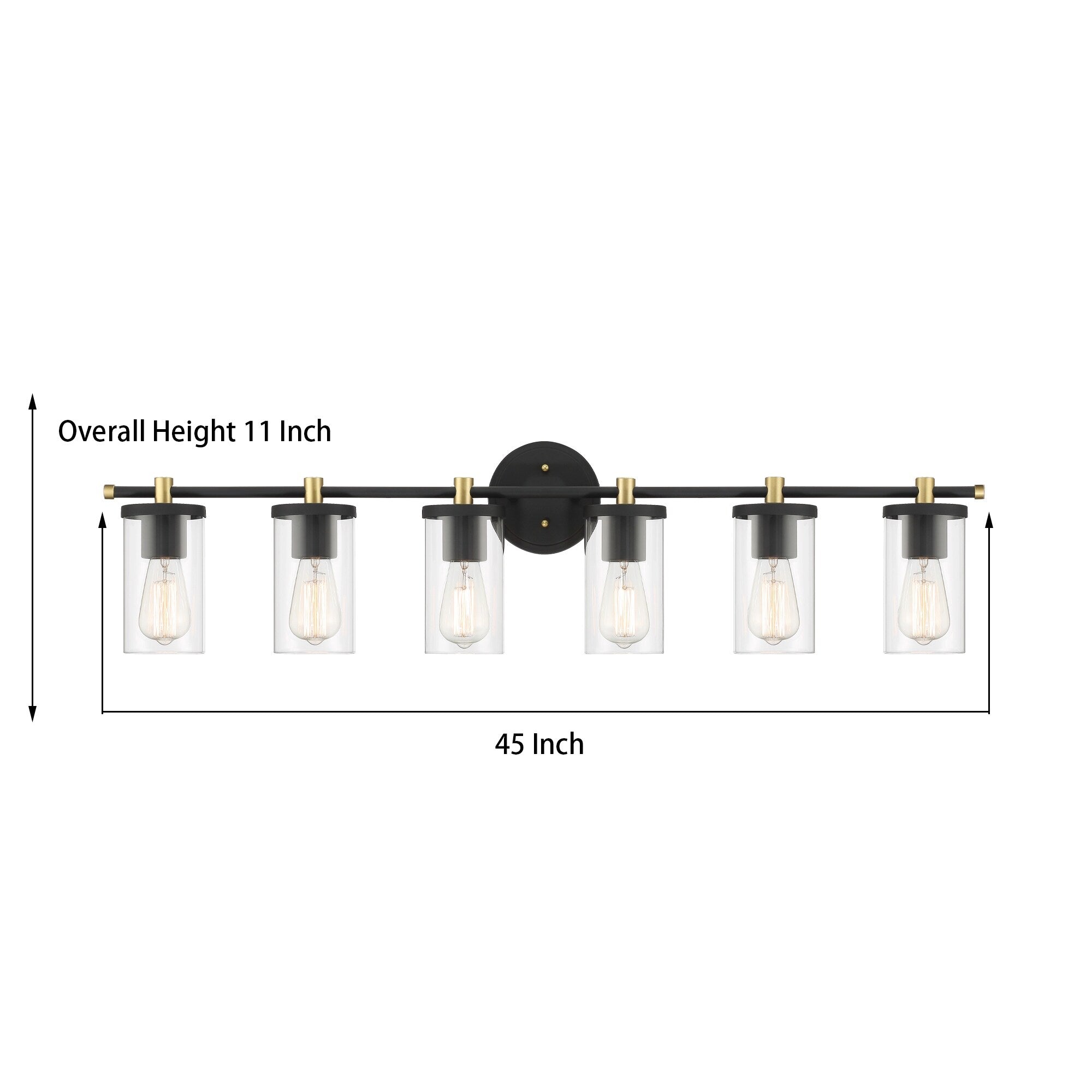 Decatur 6-light Modern Farmhouse Black/ Gold Bathroom Vanity Light with UL Certified