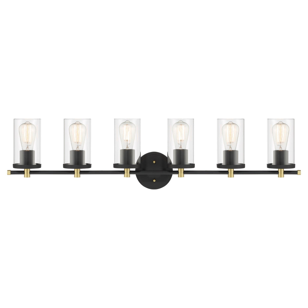 Decatur 6-light Modern Farmhouse Black/ Gold Bathroom Vanity Light with UL Certified