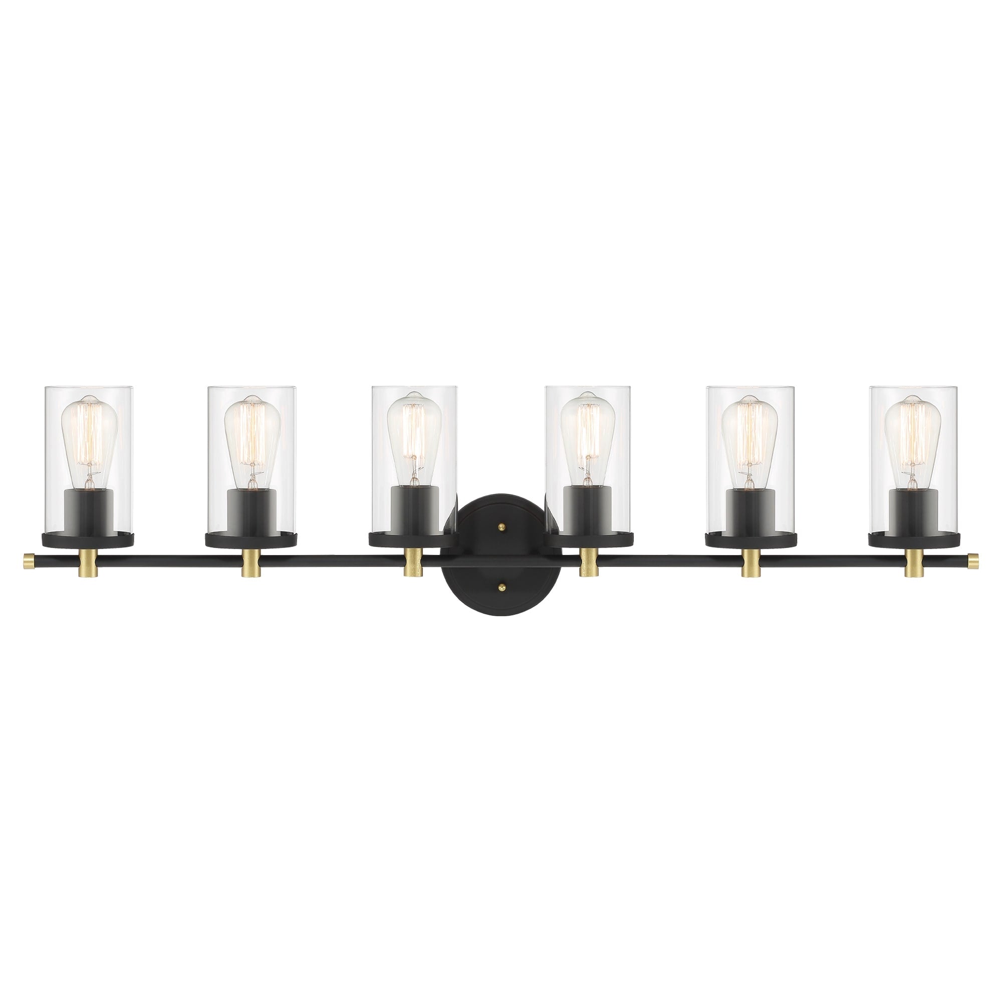 Decatur 6-light Modern Farmhouse Black/ Gold Bathroom Vanity Light with UL Certified