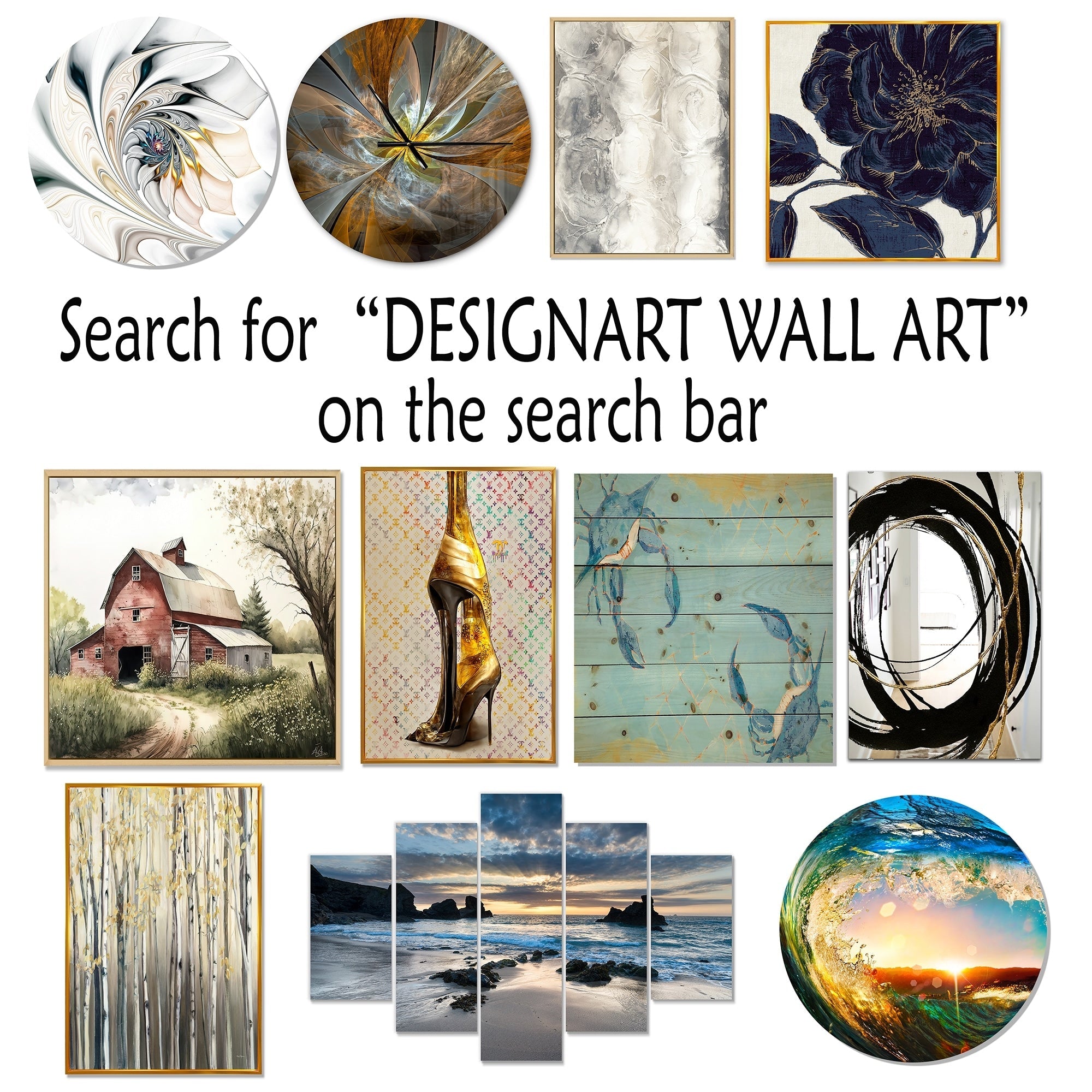 Designart Beige Botanical Impressions III Abstract Botanicals Framed Canvas Art Print
